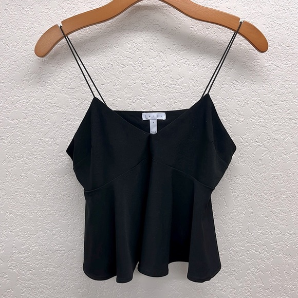 Leith Black Spaghetti Strap Peplum Top M - Picture 1 of 4